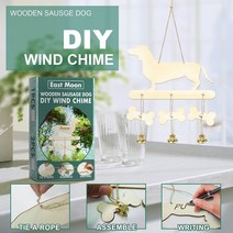 1+1 풍경소리 윈드차임 처마종 diy dachshund wind chime dachshund pet hanging outdoor decor with bells wooden
