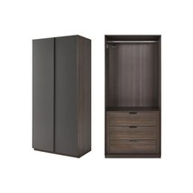 [까사미아] 뮤제오 제노도어 짧은옷장 3단서랍형 1000_다크그레이, 다크그레이+다크브라운