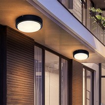 인테리어 천장등 전등 조명 거실 감성 주방 방등 식탁 공부방 등 야외 led 천장 16w20w 방수 라운드 방습 표면 마운트 정원 욕실 현관 벽 ac85-265v, 검은 껍질, 20w, 따뜻한 빛