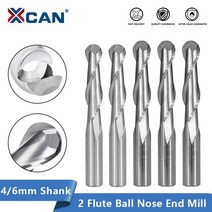 XCAN 2 플루트 볼 노즈 엔드 밀 4/6mm 생크 CNC 라우터 비트 카바이드 밀 목공용 나선형 밀링 커터, [04] 3.175x2x8mm