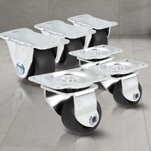 짐수레 핸드카트 미니 바퀴 1인치 6P 사각달리 캐스터 이동식카트 운반구 운반용, 경량소형1인치PVC회전 6개