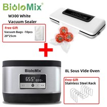 수비드머신 통돌이오븐 양갈비 수비드 스테이크 BioloMix 6 세대 스테인레스 스틸 Sous Vide Oven Pro 8L 정확한 온도 터치 컨트롤 Water Circulator, 02 8L SV Oven N W300W_02 UK