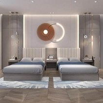 부부 트윈 침대 신혼 퀸 펜션호텔 가구표실 풀룸 호텔 객실 맞춤형 심플 현대아파트, 12 1.8m 싱글룸 세트 2