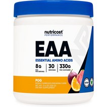 Nutricost 뉴트리코스트 EAA 필수 아미노산 파우더 POG 330grams 30서빙, 1개