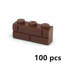 롱브릭타일 접착식파벽돌 파벽돌 DIY 빌딩 블록 벽 그림 벽돌 1x2 1x3 1x4 L 도트 교육 크리 에이 티브 건, 08 brown 1X3 100pcs