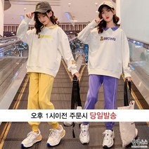 달콩베베 주니어 여아 깔끔배색카라티+깔맞춤컬러바지 봄가을옷 초등학생옷 상하복세트 [A010]