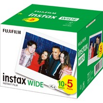 인스탁스 와이드필름 50매 10매 5팩 세트 후지필름 FUJIFILM instax WIDE