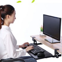 제일퍼니처 조립NO 3종 우드 키보드 받침대 트레이 PC 컴퓨터 책상 마우스 키보드트레이, 선택03:블랙(75x25), 우드키보드트레이