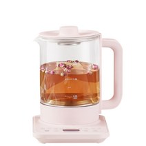 차량용 전기포트 12v 24v 커피포트 cukyi 1.8l 다기능 전기 주전자 절연 유리 건강 냄비 자동 스튜 냄비 차 메이커 24시간 예약 슬로우 쿠커 eu, 220V, 핑크 전용 기계