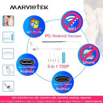 고성능 와이파이 내시경 카메라 HD 아이폰 호환 안 드 로이드 방수 6 LED Borescope 검사 pc, 2m_Ear Clean Endoscope2