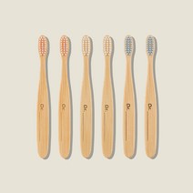 닥터노아 마루 어린이 대나무 칫솔 키즈 친환경 국내생산 부드러운 미세모(6개 묶음), 분홍