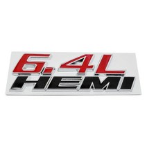 이자카야 일본 소품 인테리어 6.4L HEMI 자동차 스티커 3D 금속 후면 트렁크 사이드 엠블럼 배지 닷지 챌린저 크라이슬러 칼리버 여행 캐러밴 듀랑고, 06 Red Black Silver