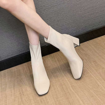 보드미 여성봄구두봄신발 여성 봄신발 검정 유니크 구두 사각코 앵글 부츠