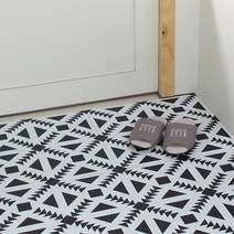 붙이는 접착식 셀프 바닥 타일 사무실 거실 현관 베란다 데코타일 컬러타일 구스토-딥블랙 16P, 디자인타일16p