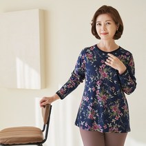 엄마옷 마담4060 꽃내음라운드티셔츠-RTE301070-