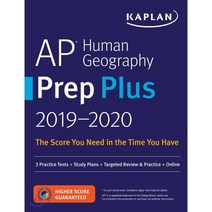 AP Human Geography Prep Plus 2019-2020: 3 Practice Tests + Study Plans + Targeted Review & Practice + Online Paperback, Kaplan Publishing