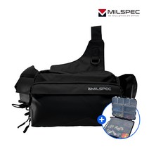 밀스펙 루어 낚시 허리가방 크로스백 보조가방, 밀스펙 루어 낚시가방, 블랙