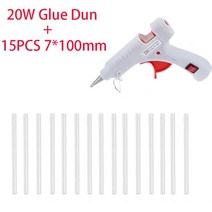 1108_쿠팡_글루건 (접착총)핫멜트 글루 건 7mm 스틱 포함 20W 미니 산업용 스위치 표시등 고온 히터 전, [01] 20W, [06] White 1, [02]