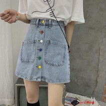 데님 스커트 단어 치마 여자 여름 랩 스커트 높은 허리 스키니 랩 힙합 스커트 조커 하프 스커트