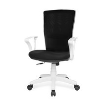 체어포커스 쿨메쉬 WA100 노헤드 화이트바디 의자, 블랙