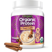 올게인 오가닉 식물성 단백질 파우더 460g Orgain Organic Vegan Protein Powder 1.02lb, 차이라떼ml, 1.02파운드(1팩)g