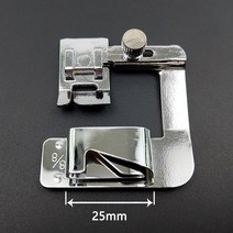 1Pcs Hemming Presser Foot 재봉틀 부품 압착 프레스 피트 형제 가수 압연 된 밑단 액세서리 9mm-25mm, 06 25mm