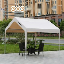 자바라 캐노피 전원주택 방수 천막 텐트 야외 테라스, 국방색 3mx3m (벽포함)