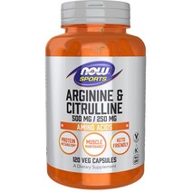 나우푸드 스포츠 아르기닌 시트룰린 500 250 120정 / NOW Foods Arginine and Citrulline 120Cap, 120개입 x 1개
