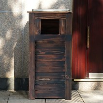 인테리어 휴지통 엔틱 쓰레기통 GY 야외 단단한 목재 공원 관광 장소 커뮤니티 위생 재 양동이 탄화 부식 방지, 4.D