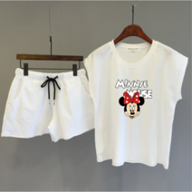 미니 마우스 여성용 티셔츠와 반바지 투피스 슈트