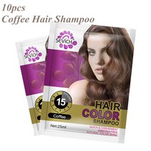 sevich 10 개몫 인스턴트 블랙 헤어 샴푸는 5 분 안에 회색과 흰색 머리카락을 어둡게하는 시니 메이크업 헤어 컬러 샴푸를 만듭니다., 협동사, 10개 커피