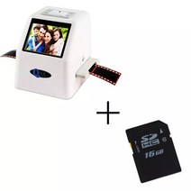 북 스캐너 바코드 리더기 qpix 22 mp 35mm 휴대용 필름 135 110 126kpk super 8 슬라이드 홀더 사진 필름 디지털 변환기, 16GB SD 카드 추가