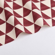 순면 옥스포드 원단 1yard 기준 북유럽 삼각형, 레드