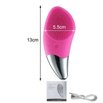 얼굴마사지기 갈바닉 리프팅 미니 전기 페이셜 클렌징 브러시 실리콘 소닉 페이스 클리너 딥 포어 클리닝, [06] Rose Red No Box