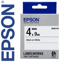 *정품* [ EPSON ] 라벨테이프, SS4K-PX [4mm 백색/검정글씨]