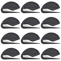 편지 오프너 봉투 슬리 터 12 PCS 문자 오프너 슬리 터 오프너 봉투에 대 한 면도날 블레이드, 하나, 검은 색