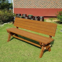 테이블쉼터 방부목 야외 2인 등벤치 공원벤치 원목DIY, 밤색