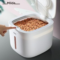 밀다 반려견 반려동물 강아지 고양이 애견 사료 간식 보관 밀폐 용기 통 습기차단 펫, 5L, 그레이