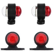 트럭 라이트 led전구 튜닝 스위치 4pcs 사이드 마커 외부 12v 24v 교체 부품 미니 내구성 트레일러 범용 안전 방향 지시등 경고, 없음