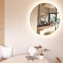 루비드 국산 LED 간접조명 원형 거울 벽걸이거울, 700원형/터치버튼미사용/주광색(형광색)