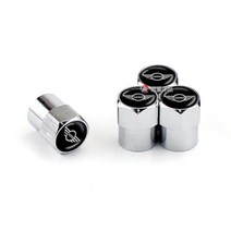Bmw 미니 미니쿠퍼 타이어 밸브 캡 튜닝 컨트리맨 타이어 밸브 코어 커버 악세서리, 01.블랙하단 미니윙 (실버 4개), 1개