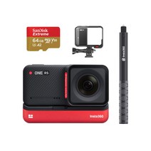Insta360 ONE RS 4K 버전 프리미엄 세트 – 4K 부스트 렌즈 교환식 FlowState 손떨림 보정 4 800만 화소 AI 편집 액티브 HDR 방수 4K60fps 액션 카메라 ONE RS 4K 버전 인스타 360