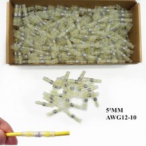 전장부품 AWG22-18 100/300 PCS 열 수축 납땜 슬리브 절연 방수 전기 버트 스플라이스 와이어 커넥터 터미, 04 YELLOW_04 500PCS