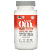Om Mushrooms 옴머쉬룸 영지버섯 및 비타민C 697mg 식물성 90캡슐, 1개, 1정