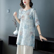 퓨전 면 생활한복 원피스 여자 소재 여름 삼베 마 상하의세트 린넨 여성 개량