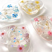 sales classLinkvu 압화 하트 투명 폰톡 스마트톡 그립톡 거치대 홀더(도매 문의 환영), 압화하트폰톡_핑크