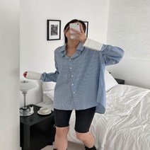 브이와이 여자 단가라 보이핏 박시핏 박스 롱슬리브 셔츠