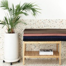 아트박스/메종텍스타일 소피아벨벳 엣지 벤치방석 미듐(130x40x5cm)_4color, 핑크