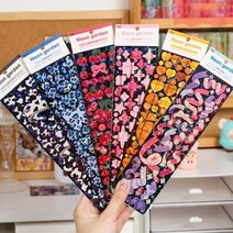 하이틴 키치 스티커 2p 포카 탑로더 꾸미기 탑꾸 폴꾸엔시티포카 탑꾸 폴꾸스티커 다꾸템 탑로더스티커 탑꾸세트 폰꾸 방탄포카 방탄소년단포토카드 투명탑로더, 3키치스티커-호피나비