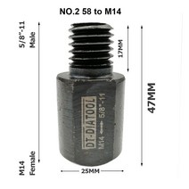 코어드릴 어댑터 코아 DT-DIATOOL M14 ~ 5/8 "-11 또는 드릴링 코어 비트 어댑터용 1pc 다른 스레드, 02 NO.2